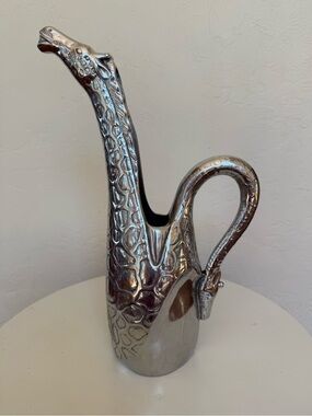 Arthur Court Metallic Silver Giraffe Pitcher